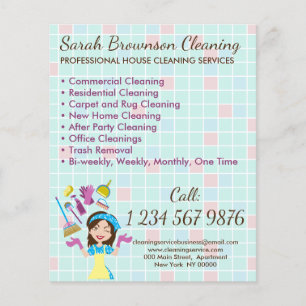 Lady House Keeper Maid Janitorial Cleaner Flyer