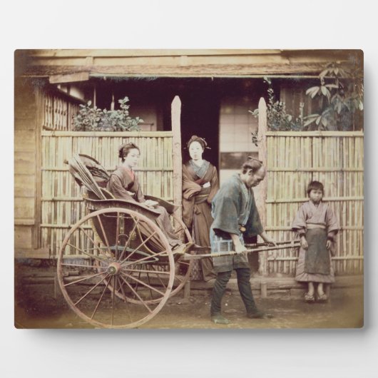 Lady in a rickshaw, c.1890 (gekleurde foto) fotoplaat (Voorkant)