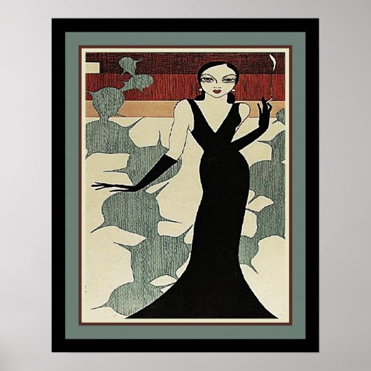Lady in Black Dress ca. 1931 Art Déco (Devant)