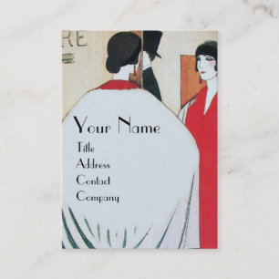 LADY IN DE MIRROR, ART DECO BEAUTY MODE VISITEKAARTJE