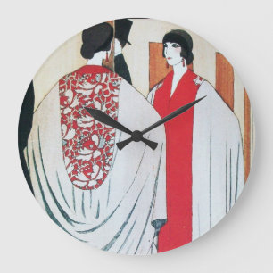 LADY IN DE Mode MIRROR Art Deco Grote Klok