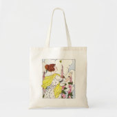 Lady in Hollyhock Garden Tote Bag (Voorkant)