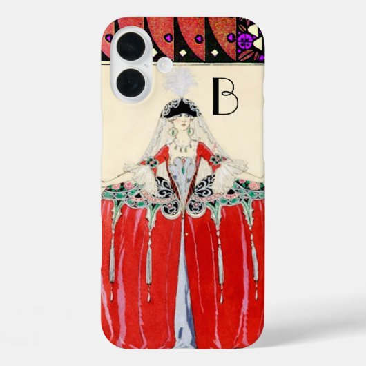 LADY IN RED, BEAUTY MODE COSTUME DESIGN MONOGRAM Case-Mate iPhone CASE (Achterkant)