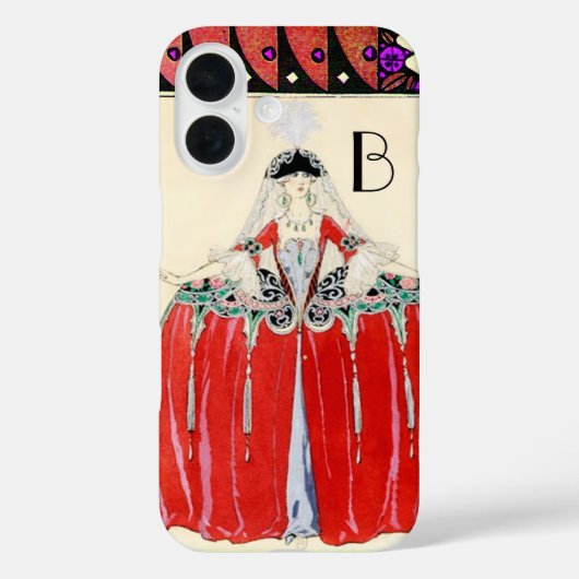 LADY IN RED, BEAUTY MODE COSTUME DESIGN MONOGRAM Case-Mate iPhone CASE (Achterkant)