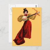 Lady in Red Briefkaart (Voorkant / Achterkant)