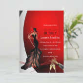 Lady in Red brunch et bulle Invitation (Debout devant)