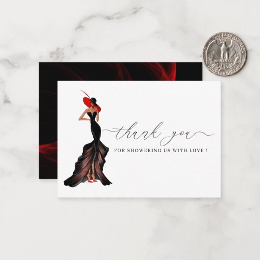 Lady in Red, carte de remerciements (Devant/Arrière en situation)