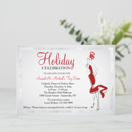 Lady In Red Invitation (Debout devant)