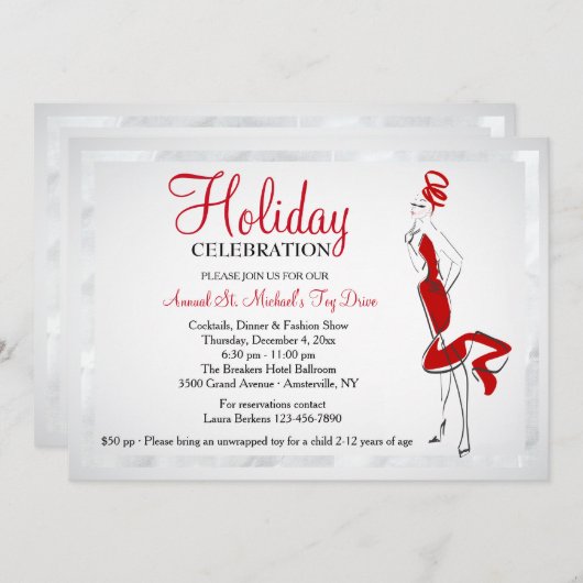 Lady In Red Invitation (Devant / Derrière)