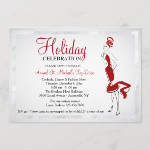 Lady in Red Invitation Kaart