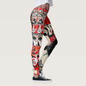 Lady in Red Lipstick Mur Graffiti Leggings (Droite)