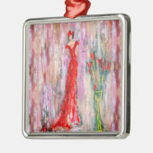 Lady in Red Metalen Ornament (Links)