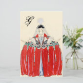 LADY IN RED MODE COSTUME DESIGNER MONOGRAM BRIEFPAPIER (Staand voorkant)