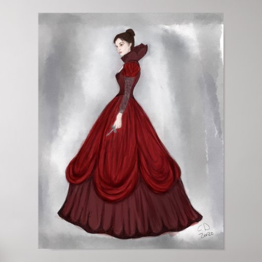 Lady In Red Poster, groter Briefkaart Poster (Voorkant)