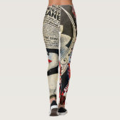 Lady in rode lipstick muur graffiti Leggings (Achterkant)