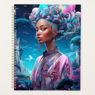 Lady In Surreal World African American Art Purple