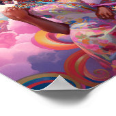 Lady in Surreal World Afro-Amerikaanse Art Roze Poster (Hoek)