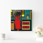 'LADY IN THE KITCHEN' KLOCK VIERKANTE KLOK (Huis)