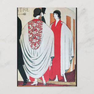 LADY IN THE MIRROR Art Deco Beauty Mode Briefkaart
