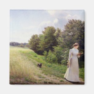 Lady in White Reading Magneet