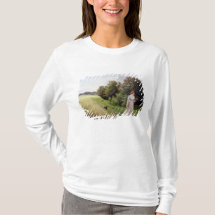 Lady in White Reading T-shirt
