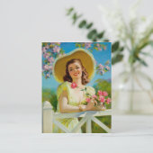 Lady in Yellow Briefkaart (Staand voorkant)