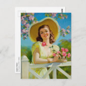 Lady in Yellow Briefkaart (Voorkant / Achterkant)