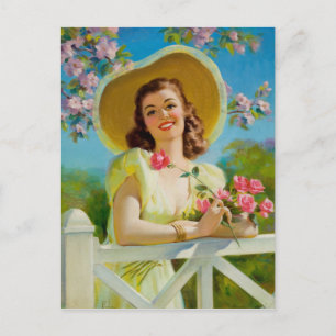 Lady in Yellow Briefkaart