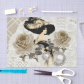  Lady Ivory Lace Elegant-weefselboek Tissuepapier (Craft)