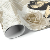 -Lady Ivory-plukpapier Cadeaupapier (Rol Hoek)