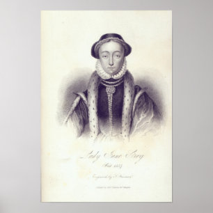 Lady Jane Gray, gegraveerd door S. Freeman Poster