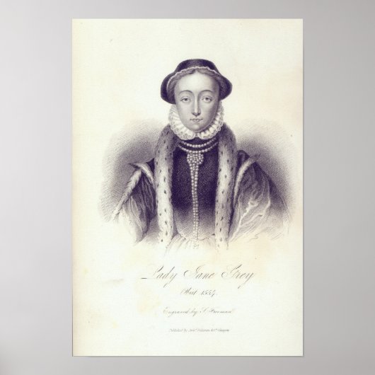 Lady Jane Gray, gegraveerd door S. Freeman Poster (Voorkant)