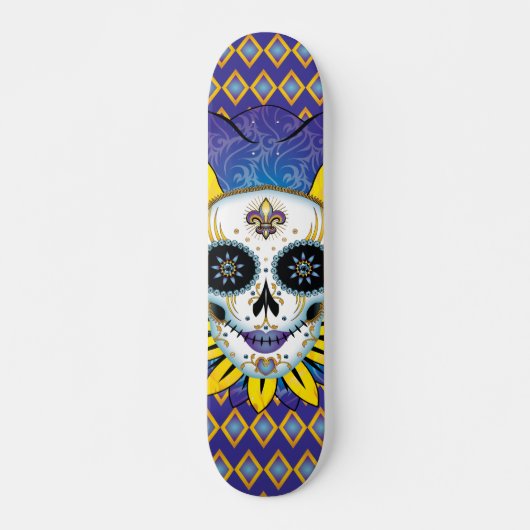 Lady Jester Skull Skateboard (Voorkant)