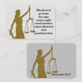 Lady Justice - Carte de mémoire biblique légale (Devant / Derrière)