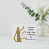 Lady Justice - Carte de mémoire biblique légale (Debout devant)