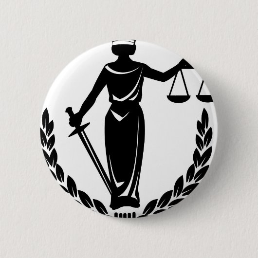 LADY JUSTICE CO. RONDE BUTTON 5,7 CM (Voorkant)