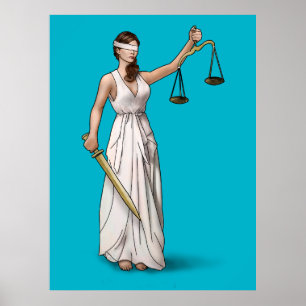 Lady Justice - Duikblauw Poster
