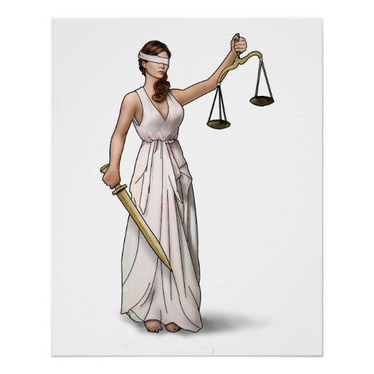 Lady Justice Illustration Perfect Poster (Voorkant)