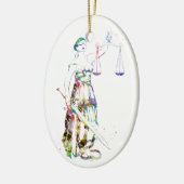Lady Justice Keramisch Ornament (Links)