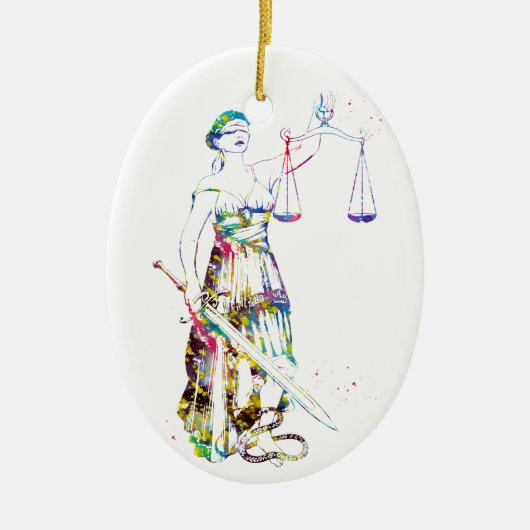 Lady Justice Keramisch Ornament (Voorkant)