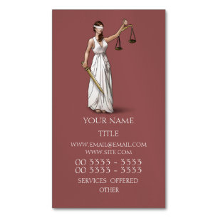 Lady Justice - Marsala Magnetisch Visitekaartje