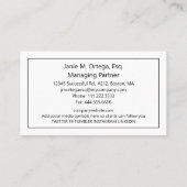 Lady Justice on Black 2020 Visitekaartje (Achterkant)