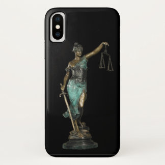 Lady Justice on Black Velvet iPhone X Hoesje