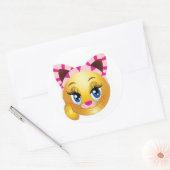 Lady Kat Gezicht Ronde Sticker (Envelop)