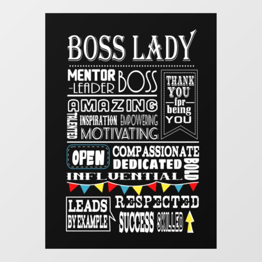 Lady Lady, dank u bedankt voor het Plaque-teken Raamsticker (Vel)