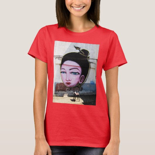 Lady Lao Graffiti Street Art T-shirt (Voorkant)