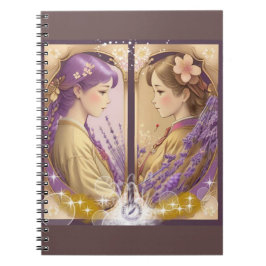 Lady Lavender Gold & Lady Sakura Gold Stationery Notitieboek