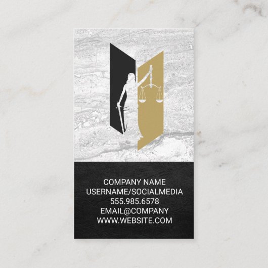 Lady Law Justice Logo | advocaat Visitekaartje (Achterkant)