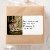 Lady Leading door een venster Etiket (Insitu)