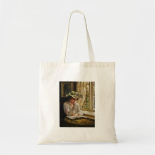 Lady Leading door een venster Tote Bag